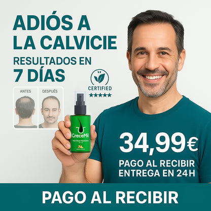 CRECEMIL – Spray de Crecimiento Rápido para Hombres con Calvicie
